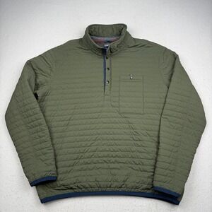 Relwen Windzip Popover Mens 2XL Green Quilted Snap Casual Outdoor